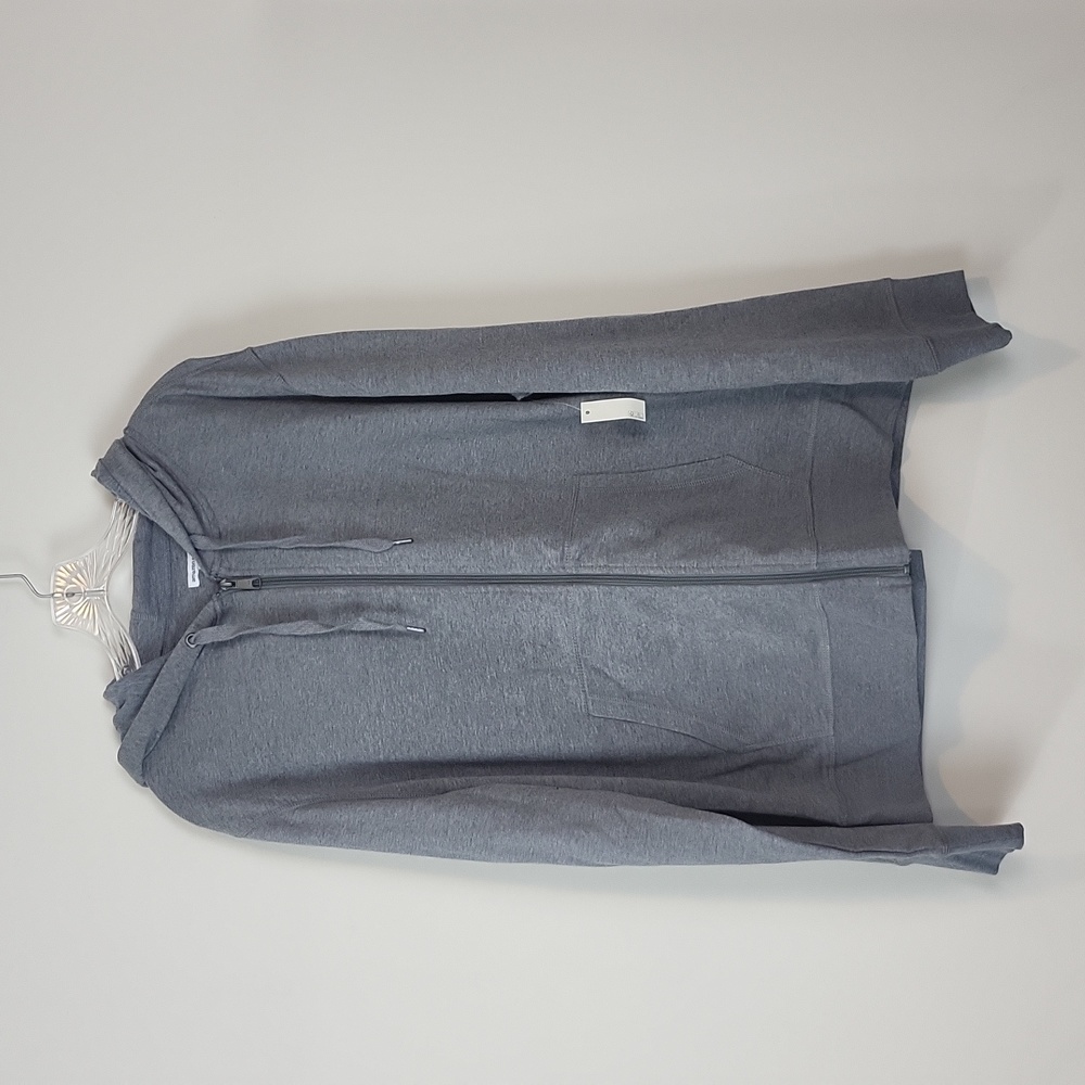 AMAZON ESSENTIALS Gray Lightweight French Terry Full-Zip Hooded Sweatshirt